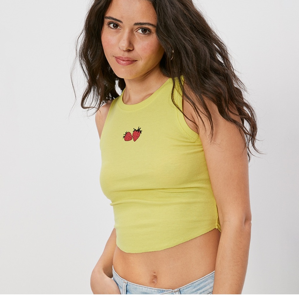 American Eagle Daily Fave Ribbed Cropped Tank Top